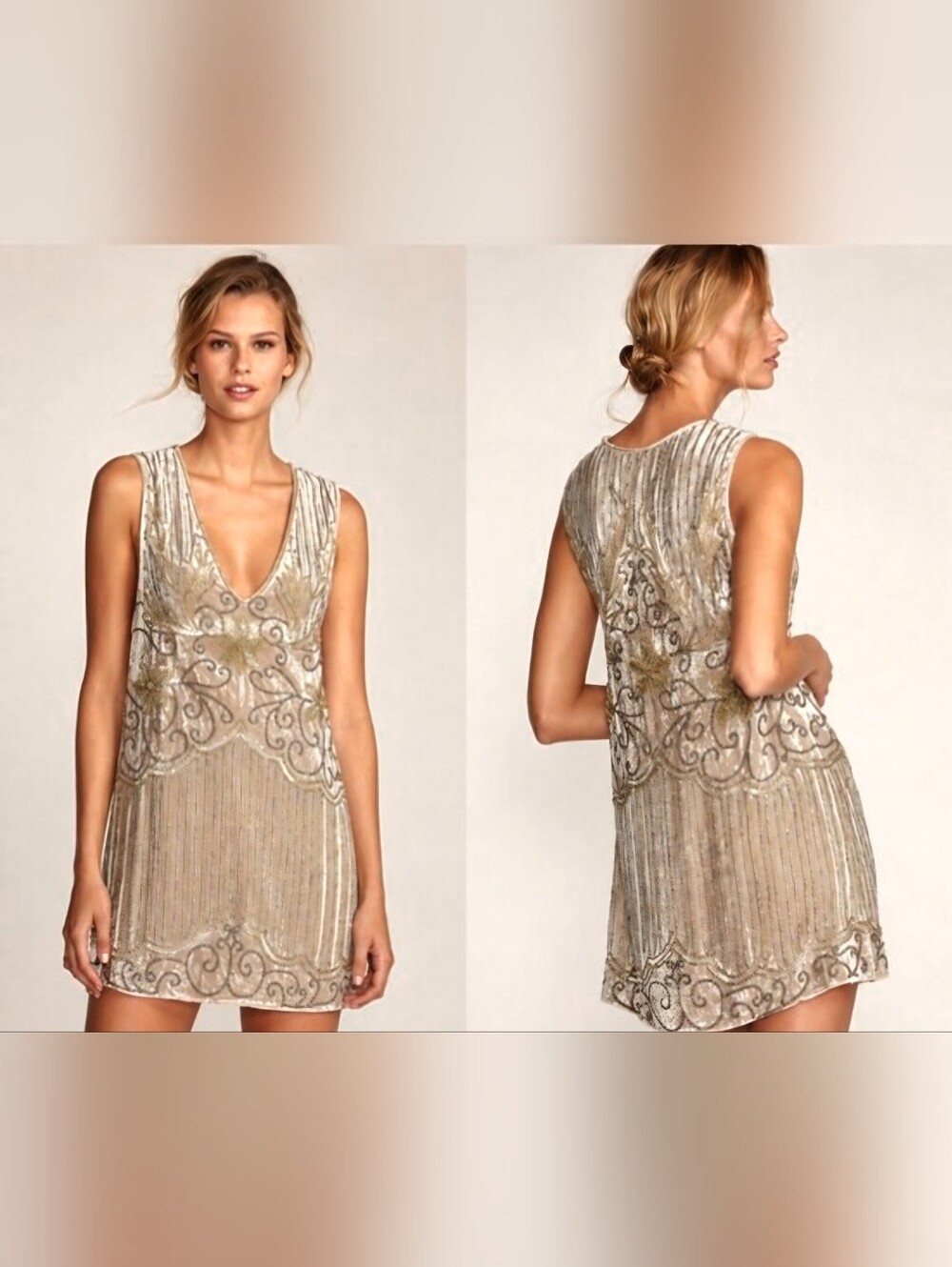 Spell Cream and Gold Sequin Embellished Jacket